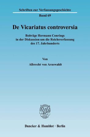 De Vicariatus controversia. von Arnswaldt,  Albrecht von