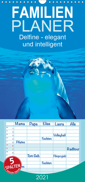Delfine – elegant und intelligent – Familienplaner hoch (Wandkalender 2021 , 21 cm x 45 cm, hoch) von Roder,  Peter