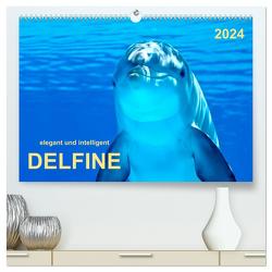 Delfine – elegant und intelligent (hochwertiger Premium Wandkalender 2024 DIN A2 quer), Kunstdruck in Hochglanz von Roder,  Peter