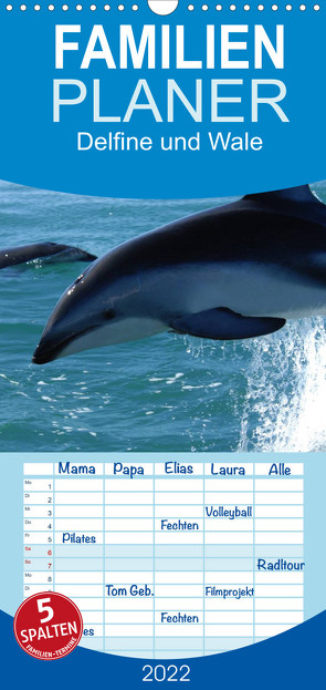 Familienplaner Delfine und Wale (Wandkalender 2022 , 21 cm x 45 cm, hoch) von Stanzer,  Elisabeth