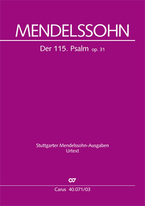 Der 115. Psalm (Klavierauszug) von Mendelssohn Bartholdy,  Felix