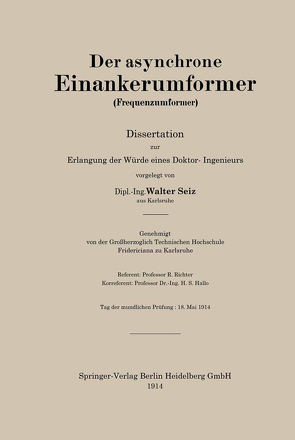 Der asynchrone Einankerumformer (Frequenzumformer) von Seiz,  Walter