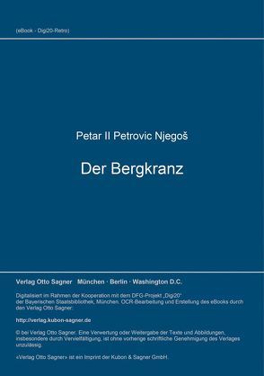 Der Bergkranz von Njegoš, ,  Petar II. Petrovic