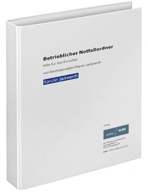 Der Betriebliche Notfallordner von Jackwerth,  Maren