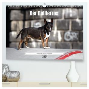 Der Bullterrier der beste Hund der Welt (hochwertiger Premium Wandkalender 2024 DIN A2 quer), Kunstdruck in Hochglanz von Janetzek,  Yvonne