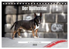Der Bullterrier der beste Hund der Welt (Tischkalender 2024 DIN A5 quer), CALVENDO Monatskalender von Janetzek,  Yvonne