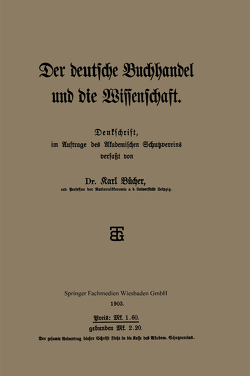 Der deutsche Buchhandel und die Wissenschaft von Bücher,  Dr. Karl