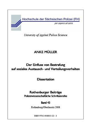 Der Einfluss von Bestrafung auf soziales Austausch- und Verteilungsverhalten von Müller,  Anke