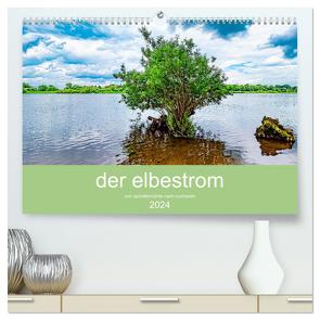 der elbestrom (hochwertiger Premium Wandkalender 2024 DIN A2 quer), Kunstdruck in Hochglanz von Sennewald,  Steffen