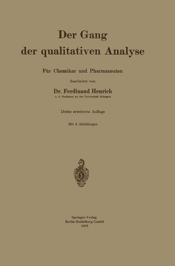 Der Gang der qualitativen Analyse von Henrich,  Ferdinant