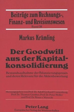 Der Goodwill aus der Kapitalkonsolidierung von Krämling,  Markus