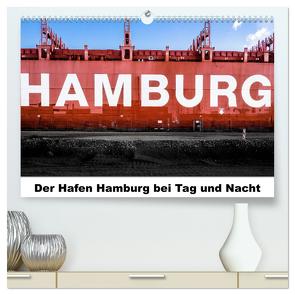 Der Hafen Hamburg bei Tag und Nacht (hochwertiger Premium Wandkalender 2024 DIN A2 quer), Kunstdruck in Hochglanz von Voss,  Matthias