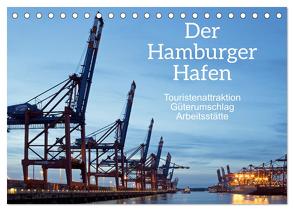 Der Hamburger Hafen – Touristenattraktion, Güterumschlag, Arbeitsstätte (Tischkalender 2024 DIN A5 quer), CALVENDO Monatskalender von Kuttig,  Siegfried