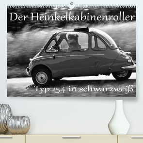 Der Heinkel Kabinenroller Typ 154 in schwarzweiß (Premium, hochwertiger DIN A2 Wandkalender 2021, Kunstdruck in Hochglanz) von Laue,  Ingo