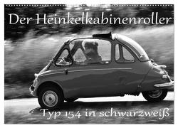 Der Heinkel Kabinenroller Typ 154 in schwarzweiß (Wandkalender 2024 DIN A2 quer), CALVENDO Monatskalender von Laue,  Ingo