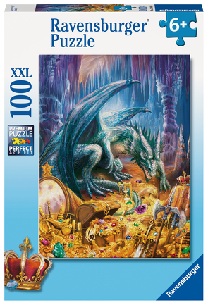 Ravensburger Kinderpuzzle – 12940 Der Höhlendrache – Fantasy-Puzzle für Kinder ab 6 Jahren, mit 100 Teilen im XXL-Format