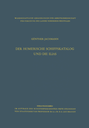 Der homerische Schiffskatalog und die Ilias von Jachmann,  Günther
