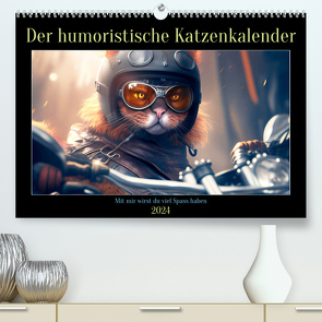 Der humoristische Katzen Kalender (Premium, hochwertiger DIN A2 Wandkalender 2024, Kunstdruck in Hochglanz) von Rübsamen,  Peter