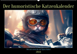 Der humoristische Katzen Kalender (Wandkalender 2024 DIN A2 quer), CALVENDO Monatskalender von Rübsamen,  Peter