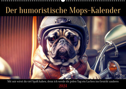 Der humoristische Mops-Kalender (Wandkalender 2024 DIN A2 quer), CALVENDO Monatskalender von Rübsamen,  Peter