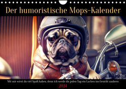 Der humoristische Mops-Kalender (Wandkalender 2024 DIN A4 quer) von Rübsamen,  Peter