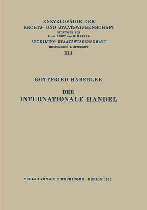 Der Internationale Handel von Haberler,  Gottfried