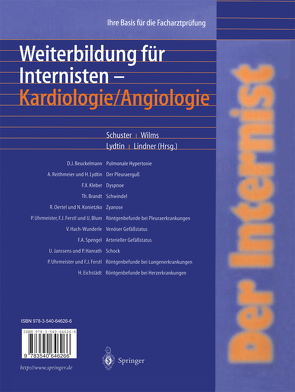 Der Internist: Weiterbildung für Internisten Kardiologie/ Angiologie von Lindner,  Udo K., Lydtin,  Helmut, Schuster,  H.P., Wilms,  K.