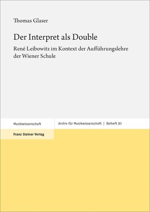 Der Interpret als Double von Glaser,  Thomas