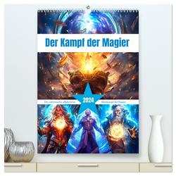 Der Kampf der Magier (hochwertiger Premium Wandkalender 2024 DIN A2 hoch), Kunstdruck in Hochglanz von Gierok-Latniak,  Steffen