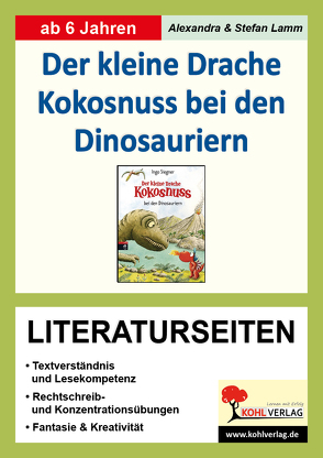 Der kleine Drache Kokosnuss bei den Dinosauriern – Literaturseiten von Lamm,  Alexandra, Lamm,  Stefan