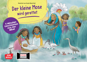 Der kleine Mose wird gerettet. Kamishibai Bildkartenset von Häusl-Vad,  Sonja, Hebert,  Esther, Rensmann,  Gesa