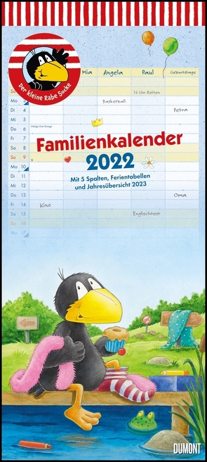 Der kleine Rabe Socke Familienkalender 2022 – Wandkalender – Familienplaner mit 5 Spalten – Format 22 x 49,5 cm von Moost,  Nele, Rudolph,  Annet