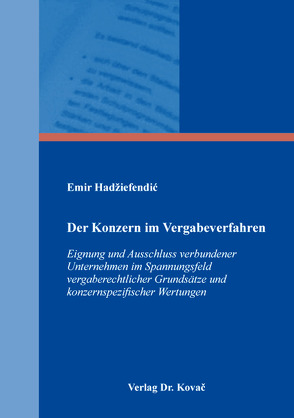 Der Konzern im Vergabeverfahren von Hadziefendic,  Emir