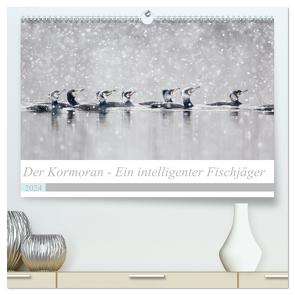Der Kormoran – Ein intelligenter Fischjäger (hochwertiger Premium Wandkalender 2024 DIN A2 quer), Kunstdruck in Hochglanz von Martin,  Wilfried