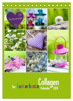 Der kunterbunte Collagen Kalender (Tischkalender 2024 DIN A5 hoch), CALVENDO Monatskalender von Dzierzawa,  Judith