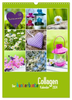 Der kunterbunte Collagen Kalender (Wandkalender 2024 DIN A3 hoch), CALVENDO Monatskalender von Dzierzawa,  Judith