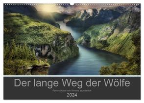Der lange Weg der Wölfe (Wandkalender 2024 DIN A2 quer), CALVENDO Monatskalender von Wunderlich,  Simone