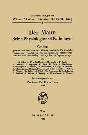 Der Mann Seine Physiologie und Pathologie von Risak,  Erwin