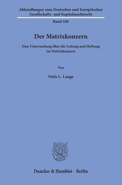 Der Matrixkonzern. von Lange,  Niels L.