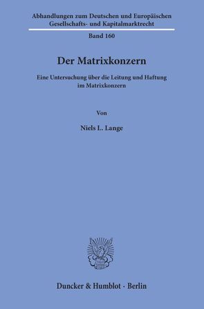 Der Matrixkonzern. von Lange,  Niels L.