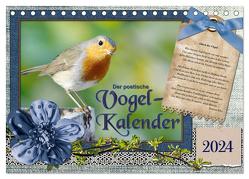 Der poetische Vogelkalender (Tischkalender 2024 DIN A5 quer), CALVENDO Monatskalender von Löwer,  Sabine