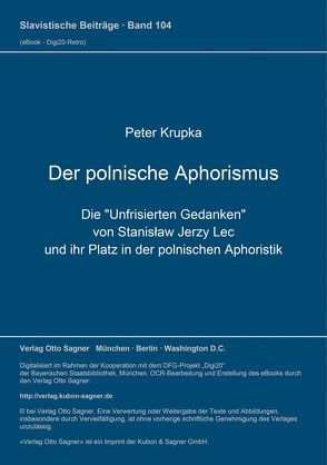 Der polnische Aphorismus von Krupka,  Peter