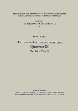 Der Psalmenkommentar von Tura von Kehl,  Aloys