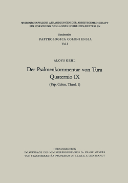 Der Psalmenkommentar von Tura von Kehl,  Aloys