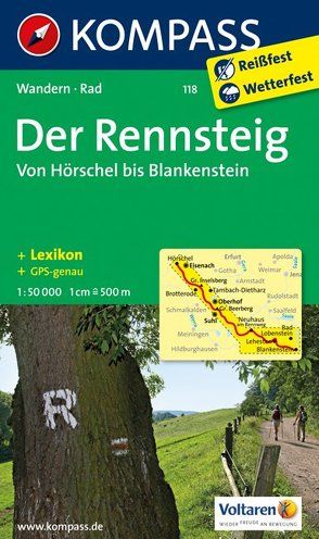 KOMPASS Wanderkarte Der Rennsteig – Von Hörschel bis Blankenstein von KOMPASS-Karten GmbH