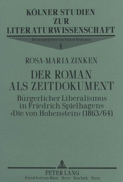 Der Roman als Zeitdokument von Zinken,  Rosa-Maria