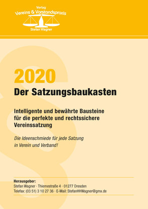Der Satzungsbaukasten 2020 von Wagner,  Stefan