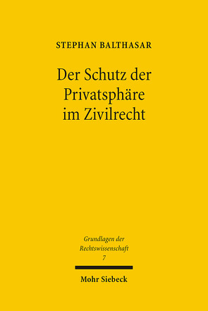 Der Schutz der Privatsphäre im Zivilrecht von Balthasar,  Stephan
