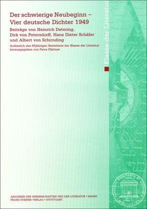 Der schwierige Neubeginn – vier deutsche Dichter 1949 von Plättner,  Petra