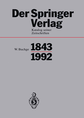 Der Springer-Verlag von Buchge,  Wilhelm